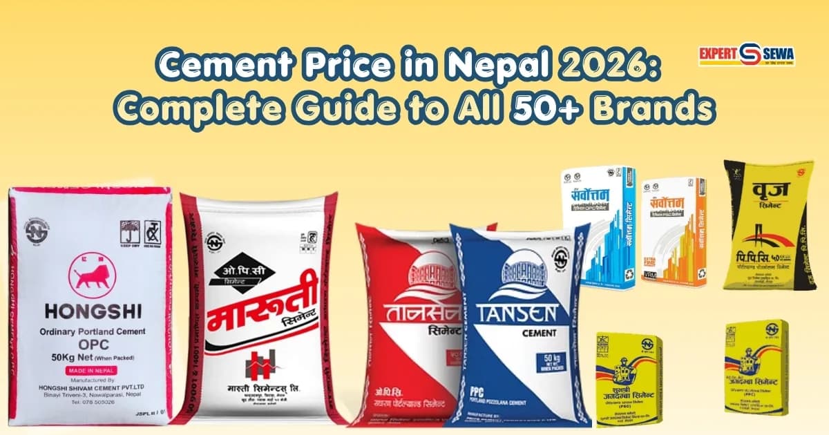 Cement Price in Nepal 2026 chart showing top 50 cement brands and latest prices