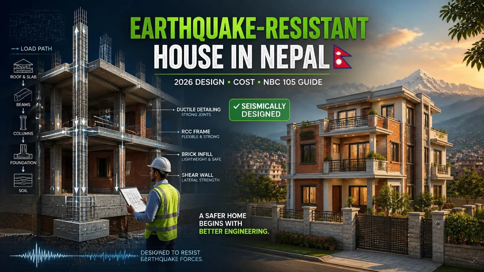 Earthquake-Resistant House Nepal (2026) | Design, Cost, NBC 105 Guide